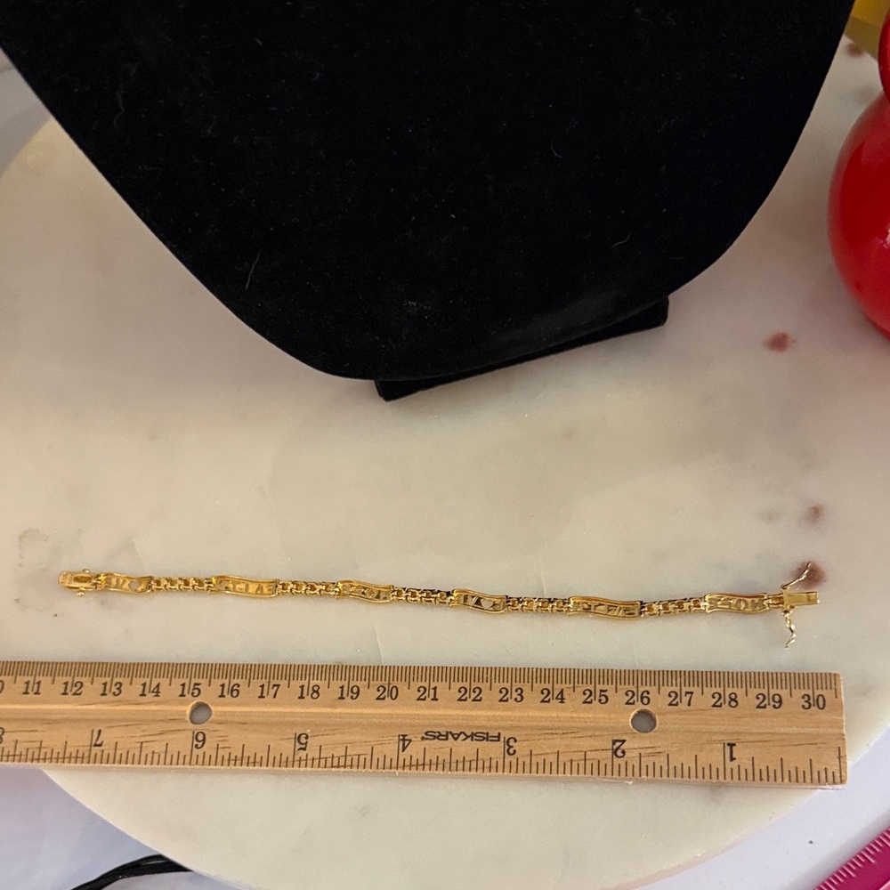 Gold-Tone Love Hope Faith Bracelet with the silver tone design feature - Picture 6 of 15